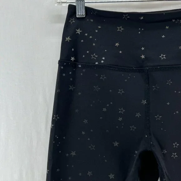 Beyond Yoga Tossed Star High Waist Crop Leggings Size S Iridescent Sparkle Black - Picture 7 of 12